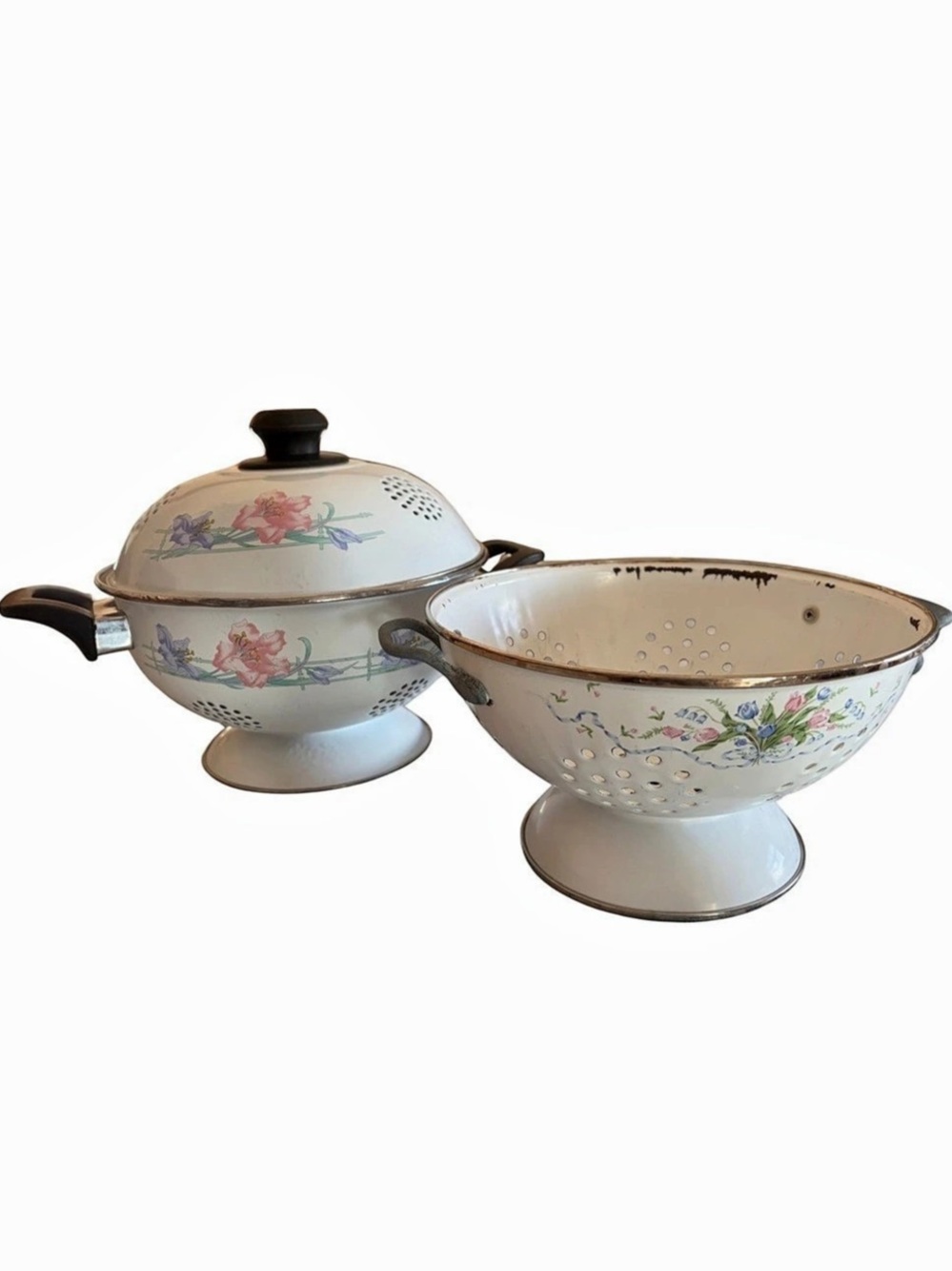 Vintage Cottagecore Enamelware Set - Floral